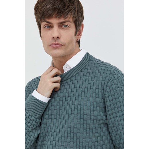 HUGO sweter bawełniany kolor zielony XL ANSWEAR.com