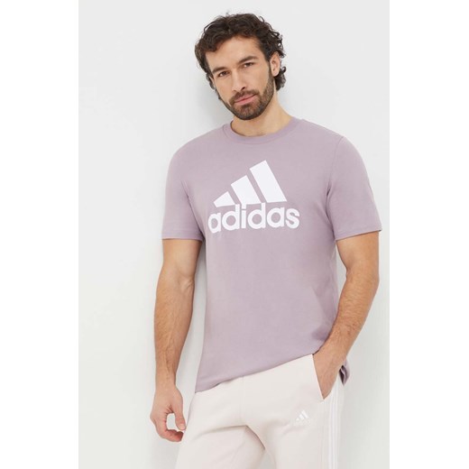 adidas t-shirt bawełniany męski kolor fioletowy z nadrukiem IS1313 ze sklepu ANSWEAR.com w kategorii T-shirty męskie - zdjęcie 167577031