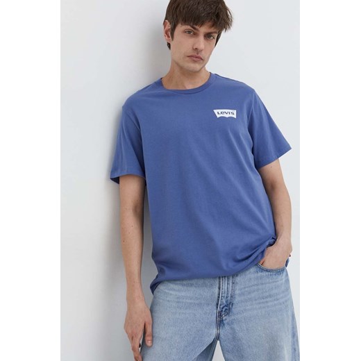 Levi&apos;s t-shirt bawełniany męski kolor fioletowy z nadrukiem ze sklepu ANSWEAR.com w kategorii T-shirty męskie - zdjęcie 167577070