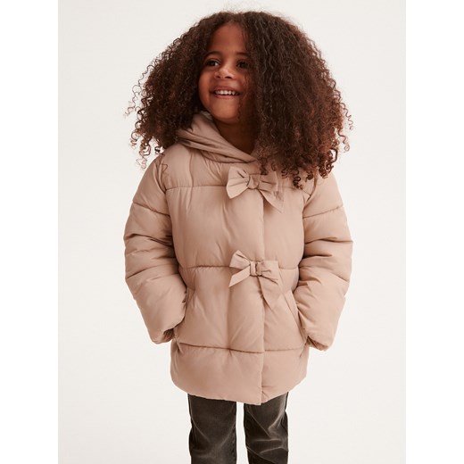 Reserved - Pikowana kurtka z kapturem - beżowy ze sklepu Reserved w kategorii Kurtki dziewczęce - zdjęcie 167582214