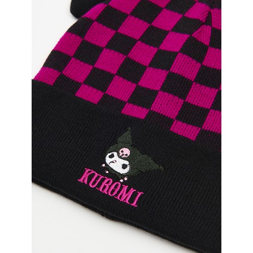 Cropp - Czarno-różowa czapka z uszami Kuromi - czarny Cropp Uniwersalny Cropp
