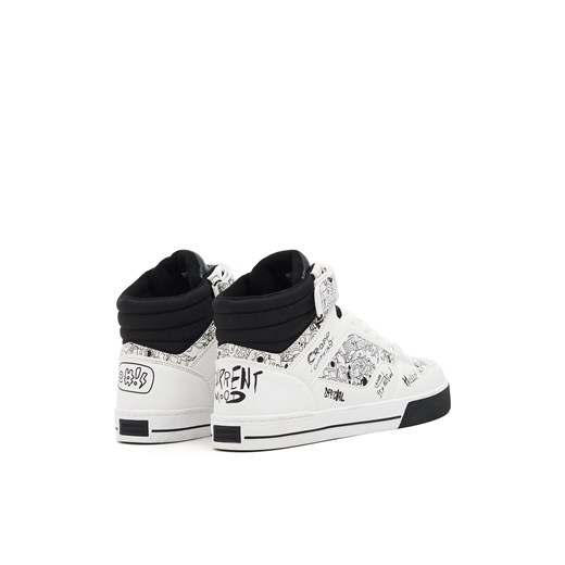 Cropp - Białe sneakersy z nadrukami - biały Cropp 41 Cropp