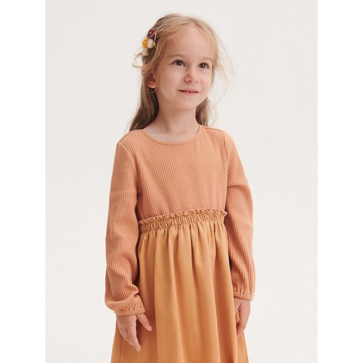 Reserved - Bawełniana sukienka - beżowy Reserved 104 (3-4 lata) Reserved