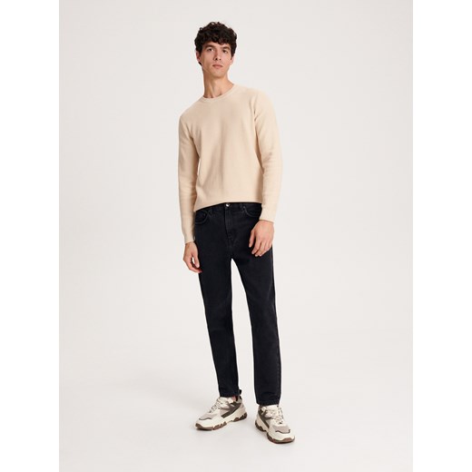 Reserved - Bawełniany sweter - kremowy ze sklepu Reserved w kategorii Swetry męskie - zdjęcie 167616854