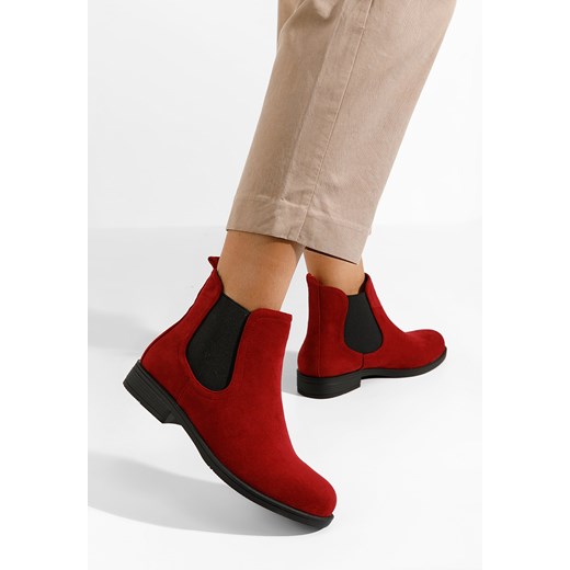 Czerwone botki chelsea Zelmira ze sklepu Zapatos w kategorii Botki - zdjęcie 167622541