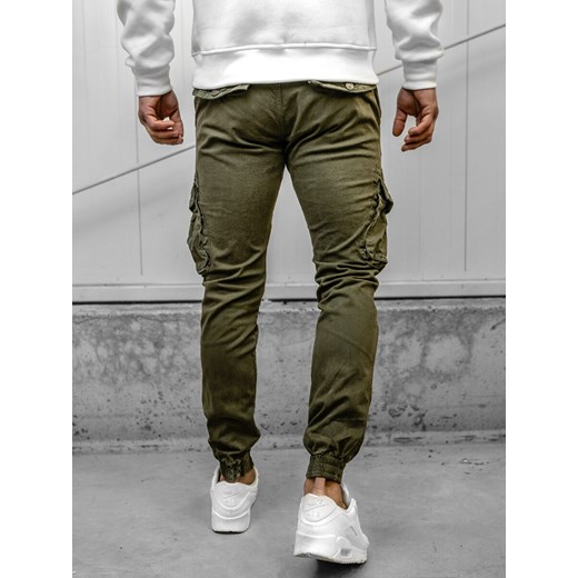 Khaki spodnie materiałowe joggery bojówki męskie Denley JM5502A 40/3XL okazyjna cena Denley