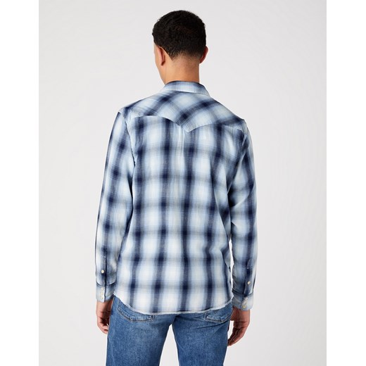 Koszula Męska Wrangler Ls Western Shirt Dark Indigo W5A0BJX1E Wrangler L okazja Elwix