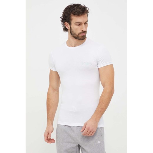 Emporio Armani Underwear t-shirt lounge 2-pack kolor biały z nadrukiem ze sklepu ANSWEAR.com w kategorii T-shirty męskie - zdjęcie 167635233