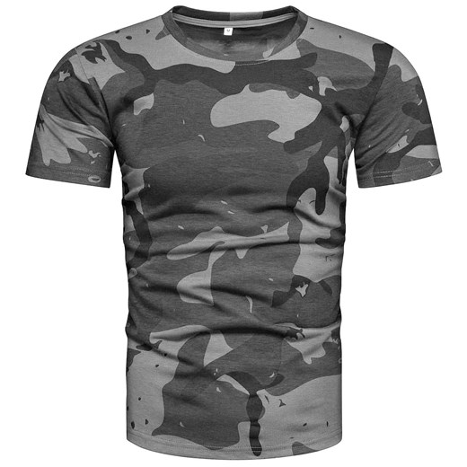 Koszulka męska moro szara Recea ze sklepu Recea.pl w kategorii T-shirty męskie - zdjęcie 167637803