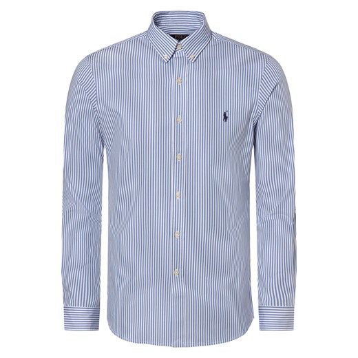 Polo Ralph Lauren Koszula męska - krój slim fit Mężczyźni Slim Fit Bawełna niebieski w paski ze sklepu vangraaf w kategorii Koszule męskie - zdjęcie 167641201