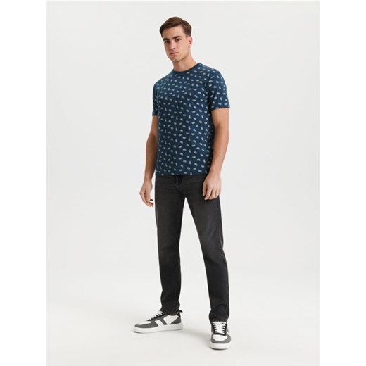 Sinsay - Koszulka z nadrukiem - niebieski ze sklepu Sinsay w kategorii T-shirty męskie - zdjęcie 167644331