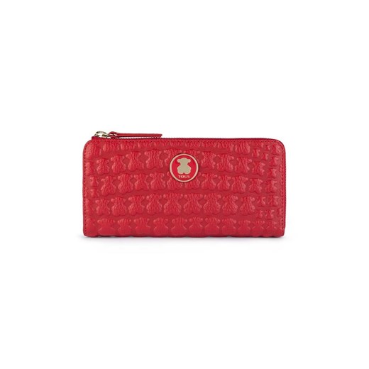 Tous portfel skórzany damski kolor czerwony 2000854117 ze sklepu ANSWEAR.com w kategorii Portfele damskie - zdjęcie 167648700