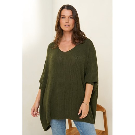 Curvy Lady Sweter w kolorze khaki ze sklepu Limango Polska w kategorii Swetry damskie - zdjęcie 167656430