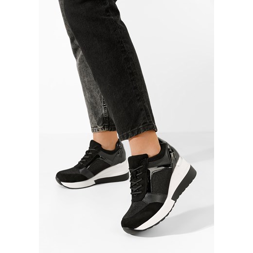 Czarne sneakersy na koturnie Josima ze sklepu Zapatos w kategorii Buty sportowe damskie - zdjęcie 167659343