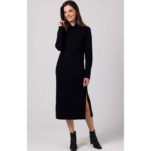 Lużna sukienka z półgolfem czarna B274, Kolor czarny, Rozmiar L, BeWear ze sklepu Primodo w kategorii Sukienki - zdjęcie 167663772