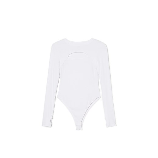 Cropp - Białe body z długim rękawem - biały ze sklepu Cropp w kategorii Bluzki damskie - zdjęcie 167667113
