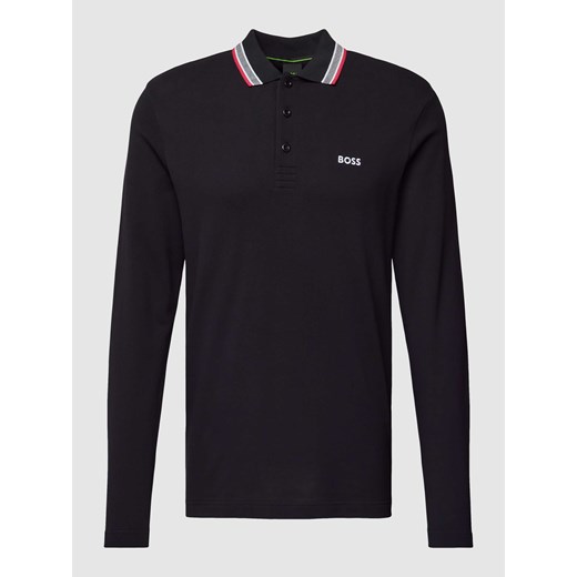 Bluzka z długim rękawem i kołnierzykiem polo model ‘Plisy’ ze sklepu Peek&Cloppenburg  w kategorii T-shirty męskie - zdjęcie 167667983