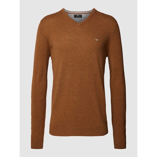 Sweter z dzianiny z wyhaftowanym logo ze sklepu Peek&Cloppenburg  w kategorii Swetry męskie - zdjęcie 167673073