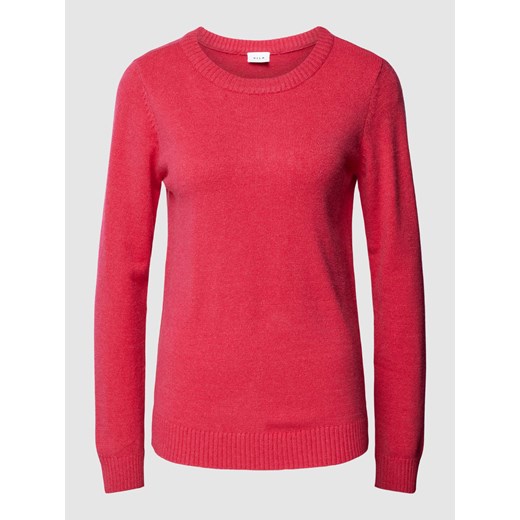 Sweter z dzianiny z okrągłym dekoltem model ‘Viril’ Vila XXL promocja Peek&Cloppenburg