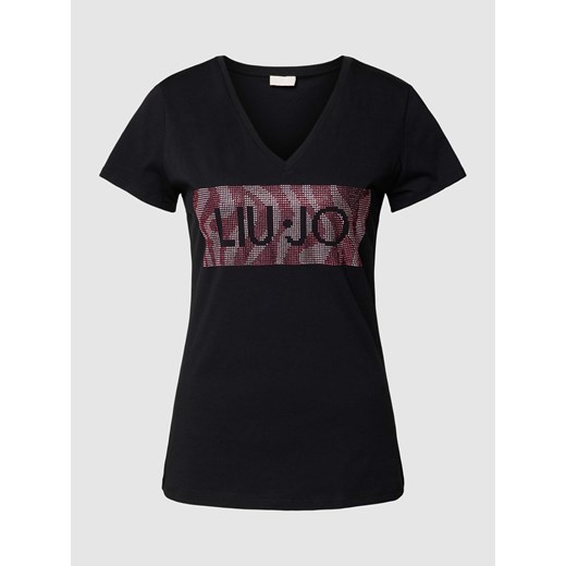 T-shirt zdobiony kamieniami ze sklepu Peek&Cloppenburg  w kategorii Bluzki damskie - zdjęcie 167681734