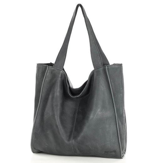 Duża torba shopper skórzana sogni d'oro - MARCO MAZZINI czarna ze sklepu Verostilo w kategorii Torby Shopper bag - zdjęcie 167686021