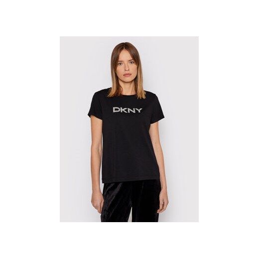 DKNY T-Shirt P1MRHDNA Czarny Regular Fit XS promocja MODIVO