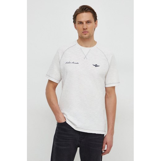 Aeronautica Militare t-shirt bawełniany męski kolor biały gładki ze sklepu ANSWEAR.com w kategorii T-shirty męskie - zdjęcie 167697094