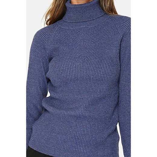 Sweter damski William De Faye granatowy z golfem
