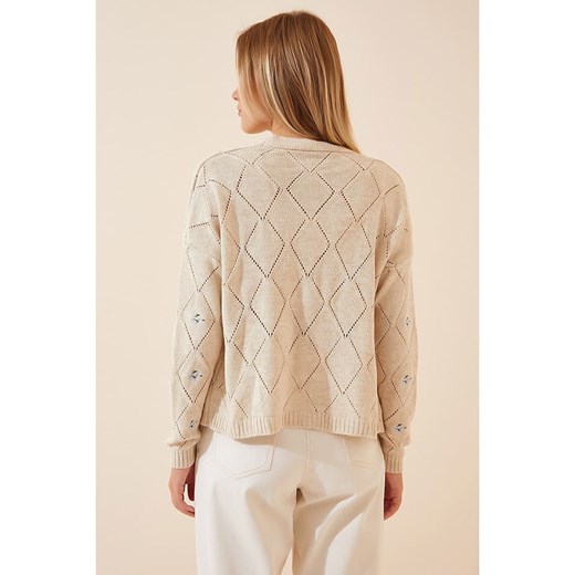Happiness Istanbul Kardigan w kolorze beżowym Happiness Istanbul S/M okazja Limango Polska