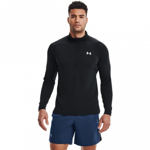 Męska bluza do biegania UNDER ARMOUR Streaker Half Zip - czarna ze sklepu Sportstylestory.com w kategorii Bluzy męskie - zdjęcie 167703202