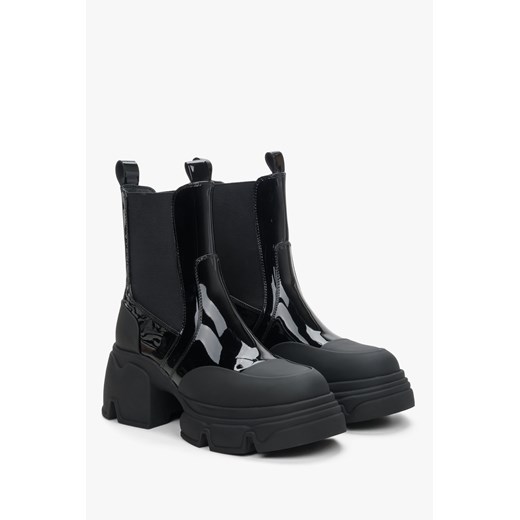 Botki Estro skórzane casualowe na platformie 