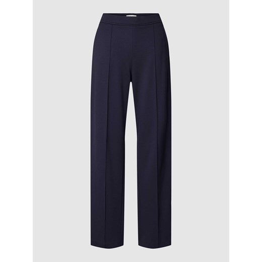 Spodnie o kroju regular fit w kant w jednolitym kolorze ze sklepu Peek&Cloppenburg  w kategorii Spodnie damskie - zdjęcie 167706570