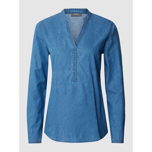 Bluzka jeansowa z kołnierzem z lamówką ze sklepu Peek&Cloppenburg  w kategorii Bluzki damskie - zdjęcie 167706632