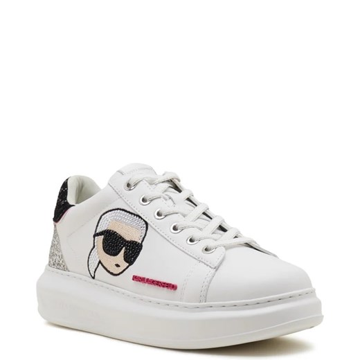 Karl Lagerfeld Skórzane sneakersy KAPRI KC GLIMMER LO LACE ze sklepu Gomez Fashion Store w kategorii Buty sportowe damskie - zdjęcie 167707842