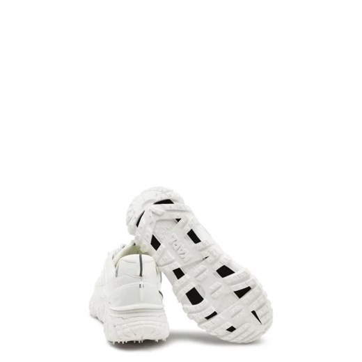 Buty sportowe damskie Karl Lagerfeld sneakersy na platformie białe wiązane z tkaniny 