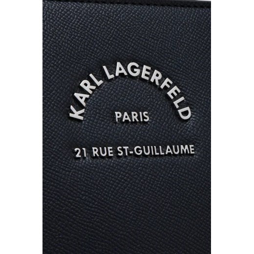Shopper bag czarna Karl Lagerfeld mieszcząca a5 ze skóry ekologicznej matowa 
