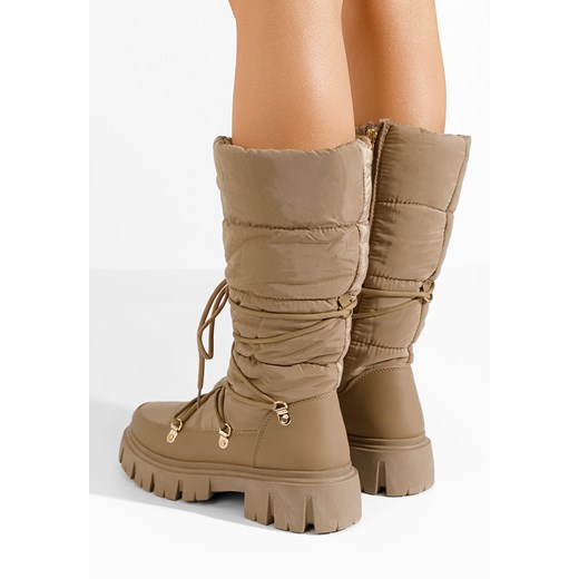 Khaki śniegowce damskie Zenobia V2 Zapatos 38 Zapatos