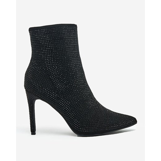Botki Royalfashion.pl czarne eleganckie na szpilce 