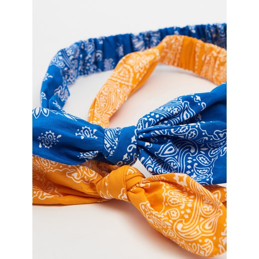 Cropp - 2 pack opasek do włosów w stylu bandany - pomarańczowy Cropp Uniwersalny okazja Cropp