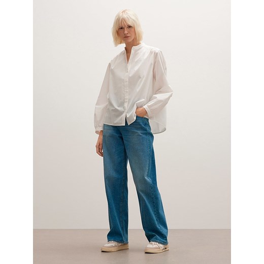 Koszula damska biała Opus z kołnierzykiem wiosenna 