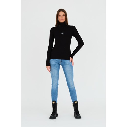 Sweter damski czarny Calvin Klein z golfem
