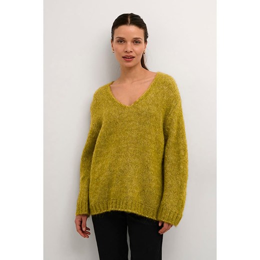 Sweter damski zielony Kaffe zimowy 