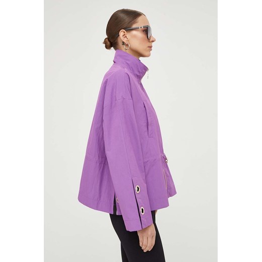Liu Jo kurtka damska kolor fioletowy przejściowa oversize ze sklepu ANSWEAR.com w kategorii Kurtki damskie - zdjęcie 167718490