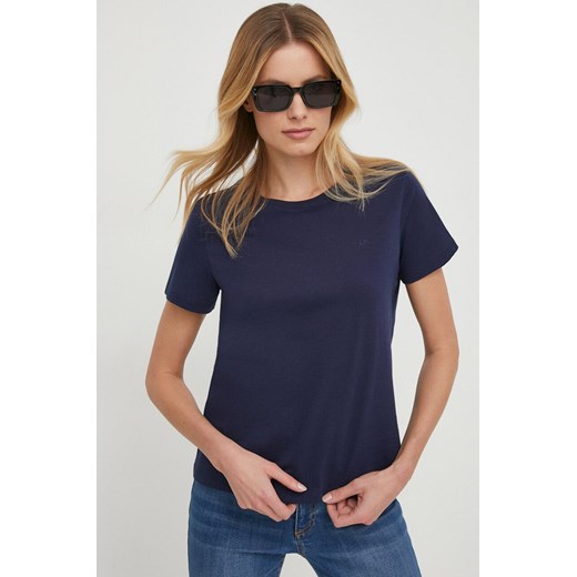 Lauren Ralph Lauren t-shirt bawełniany damski kolor granatowy ze sklepu ANSWEAR.com w kategorii Bluzki damskie - zdjęcie 167718650