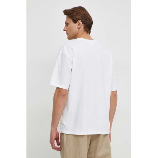 Lindbergh t-shirt bawełniany męski kolor biały gładki XXL ANSWEAR.com
