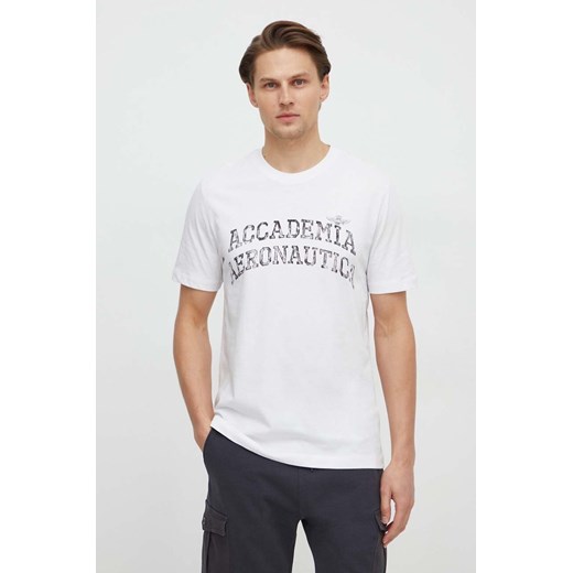 Aeronautica Militare t-shirt bawełniany męski kolor biały z nadrukiem ze sklepu ANSWEAR.com w kategorii T-shirty męskie - zdjęcie 167718731