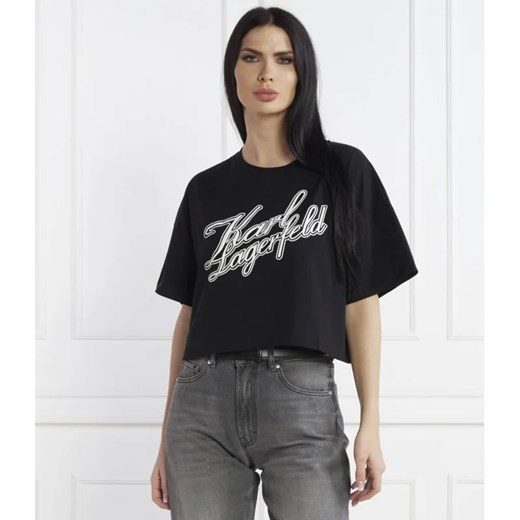 Karl Lagerfeld T-shirt | Cropped Fit ze sklepu Gomez Fashion Store w kategorii Bluzki damskie - zdjęcie 167720763