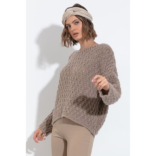 fobya Sweter w kolorze jasnobrązowym ze sklepu Limango Polska w kategorii Swetry damskie - zdjęcie 167721943