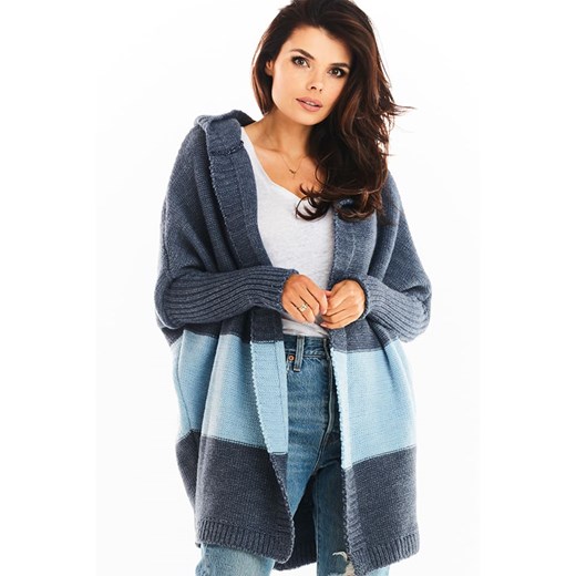 Awama Kardigan w kolorze granatowo-błękitnym onesize promocyjna cena Limango Polska