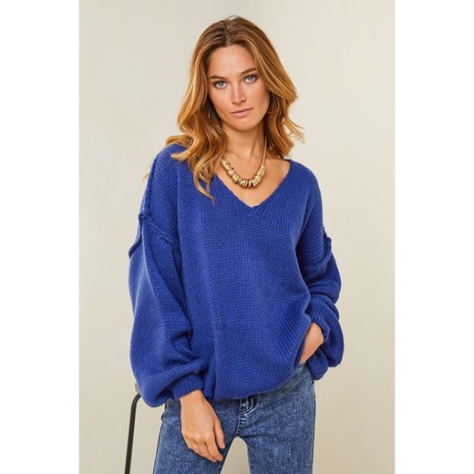 Plume Sweter &quot;Dagan&quot; w kolorze niebieskim ze sklepu Limango Polska w kategorii Swetry damskie - zdjęcie 167724281